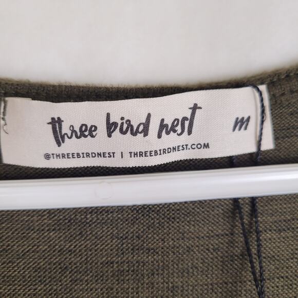 New Three Bird Nest green wide leg jumpsuit Size medium Hygge Comfycore Boho - Picture 4 of 10